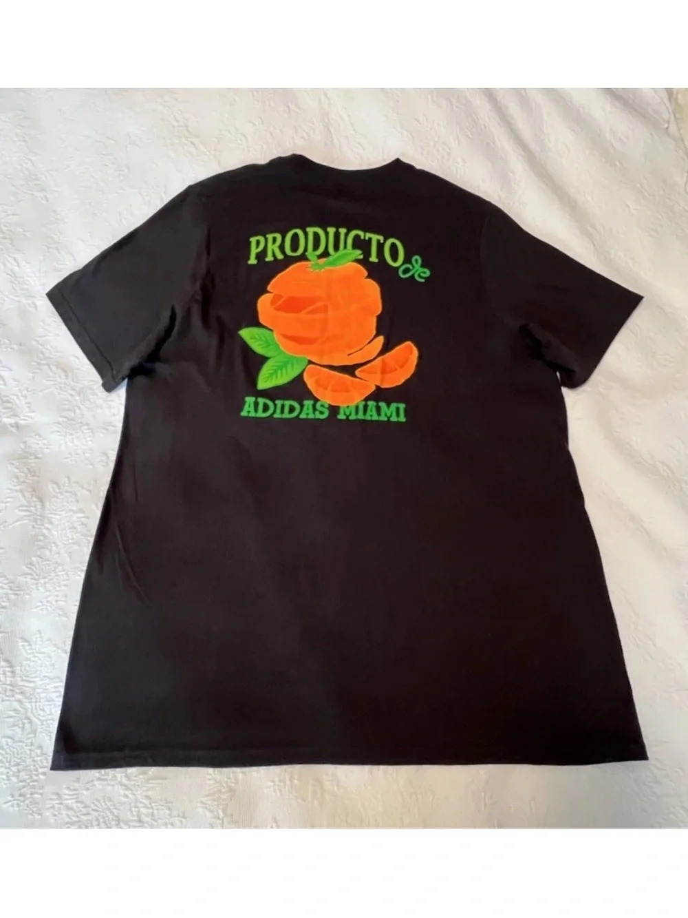 Adidas Originals Orange Amplifier Product Miami Black Cotton T Shirt Sz L